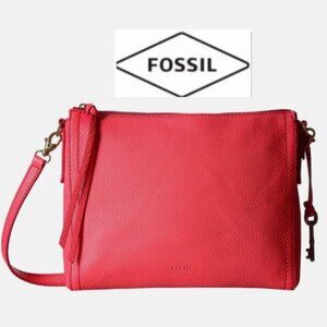 Fossil Emma Crossbody Handbag Neon Red PINK
